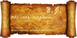 Mácsik Julianna névjegykártya
